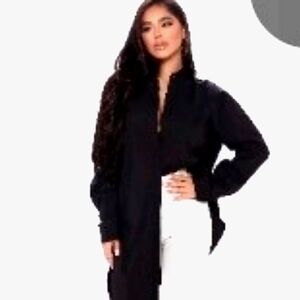 Long Lined Oversized Poplin Shirt